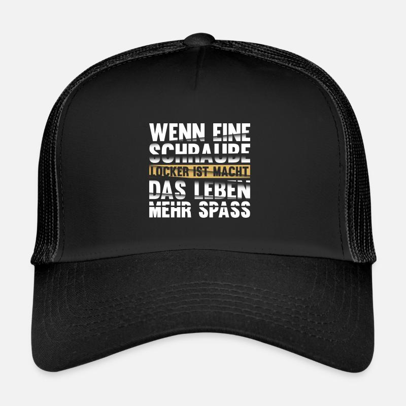Sarkusmus Spruch Schwarzer Humor Lustiges Ironie - Trucker Cap - Schwarz/Schwarz