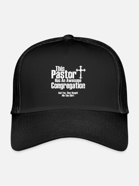 Ce pasteur a une église de congrégation géniale - Casquette trucker  - noir/noir - Devant