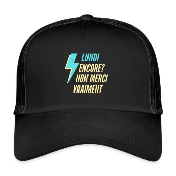 Lundi encore Non merci vraiment - Casquette trucker  - noir/noir - Devant