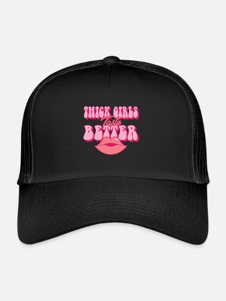 Thick Girls Taste Better Chubby Big Girls Curvy - Trucker Cap - black/black - Front