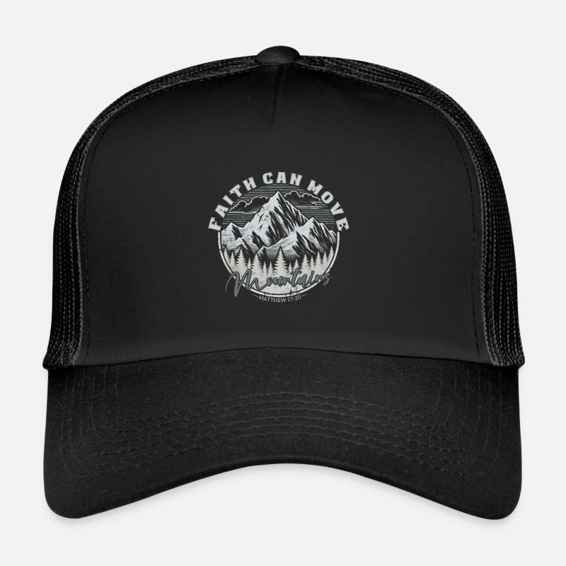 Faith can move Mountains, Christian gift. - Trucker Cap - black/black