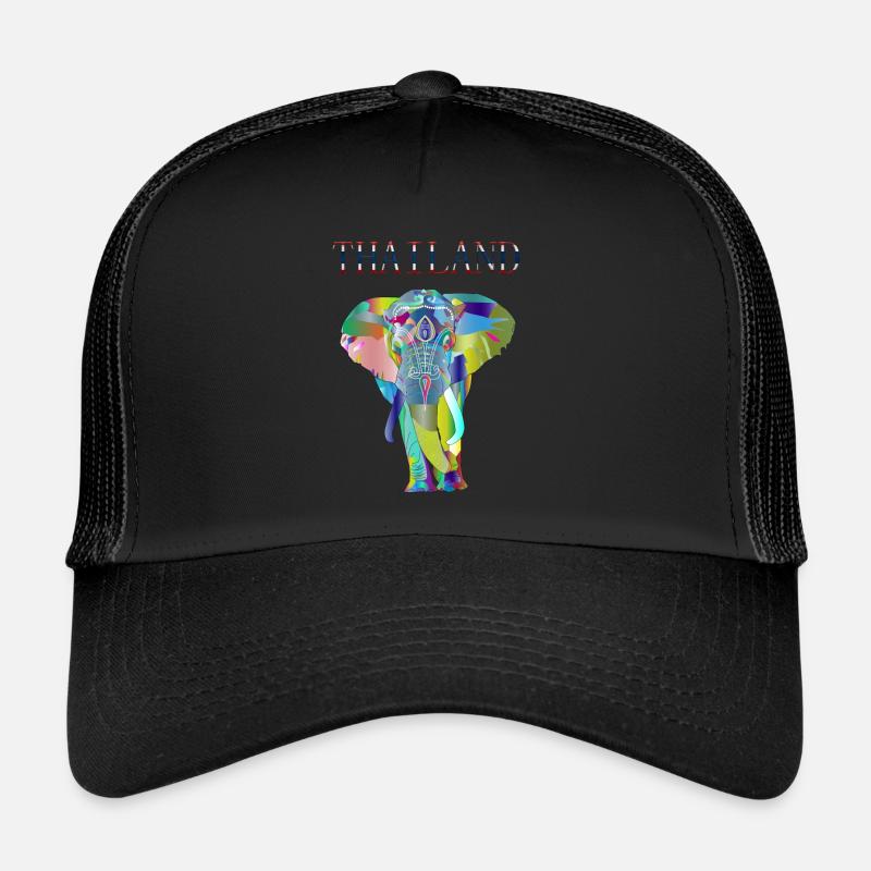 THAILAND ELEPHANT GIFT IDEA - Trucker Cap - black/black