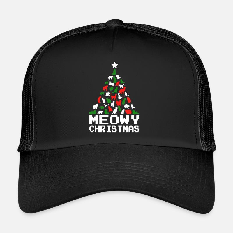 Chat arbre de Noël pull laid Casquette trucker 