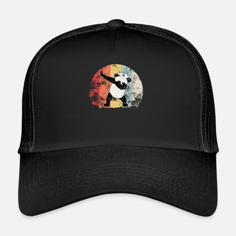 Panda Dab Pandabär Bär Bambus Lustig Geschenk - Trucker Cap - Schwarz/Schwarz