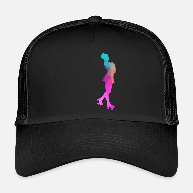 Rollkunstlauf Rollschuh Pirouette Polygon Geschenk - Trucker Cap - Schwarz/Schwarz