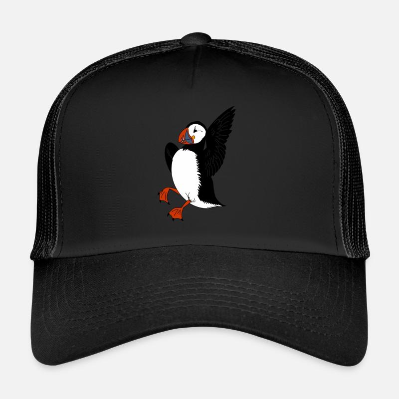 Papageientaucher - Trucker Cap - Schwarz/Schwarz