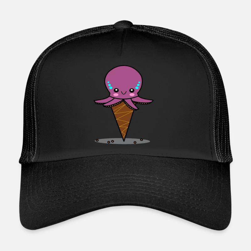 Glace pieuvre - Casquette trucker  - noir/noir