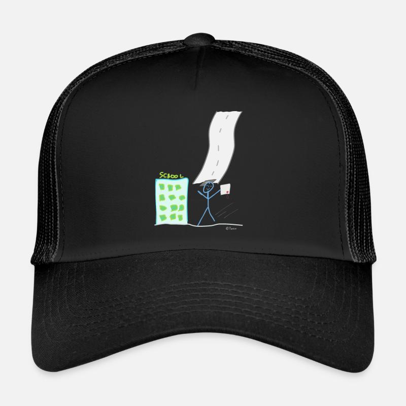 Schulabschluss Strichmännnchen, Studenten Studium - Trucker Cap - Schwarz/Schwarz