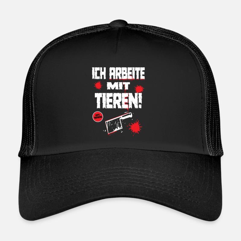 Lustiger Spruch für Metzger oder Fleischer - Trucker Cap - Schwarz/Schwarz