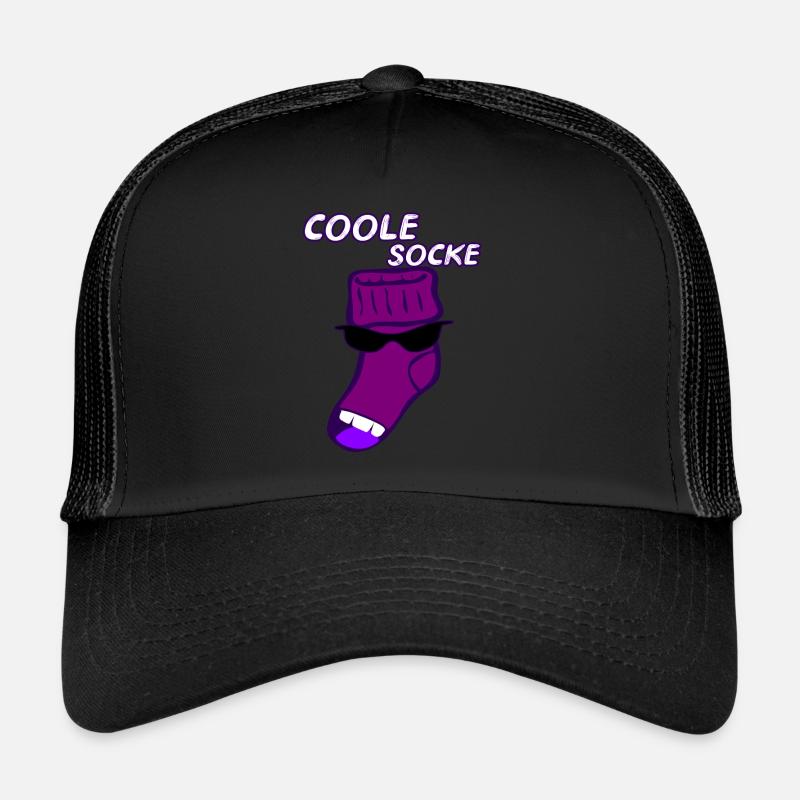 Coole Socke witzig Geschenk Idee - Trucker Cap - Schwarz/Schwarz