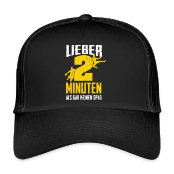 Handball Lieber 2 Minuten - Trucker Cap - Schwarz/Schwarz - Vorne