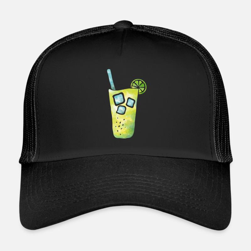 cool drinks with lemon - Trucker Cap - black/black