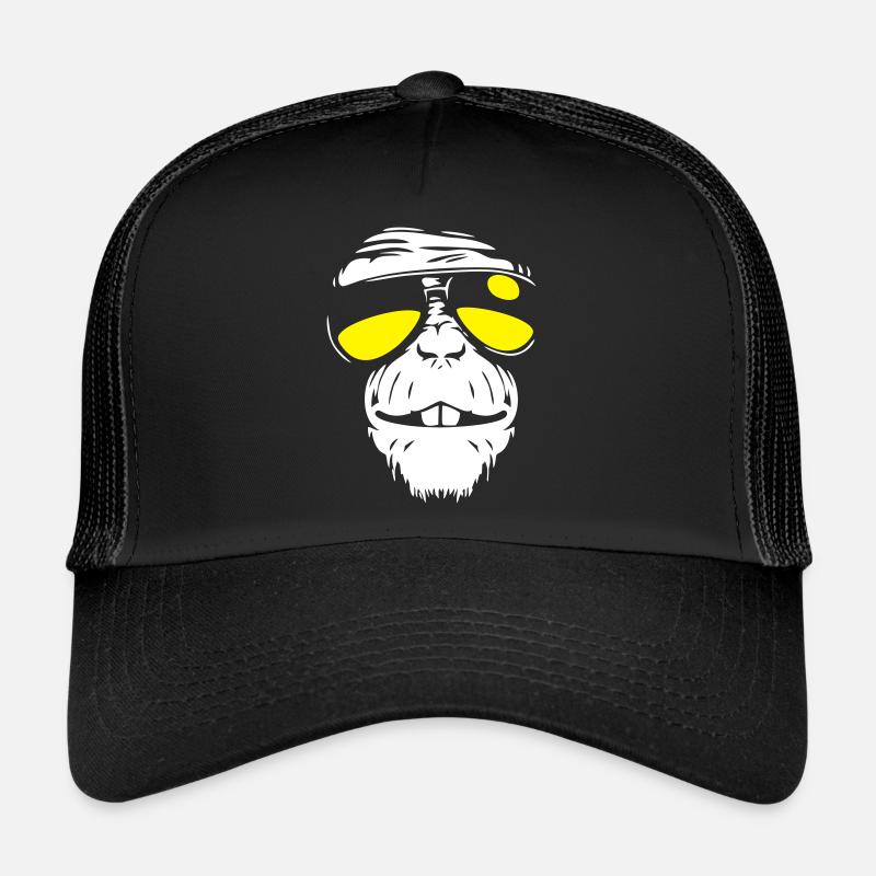 Cool Monkey - Coole Affe - Trucker Cap - black/black