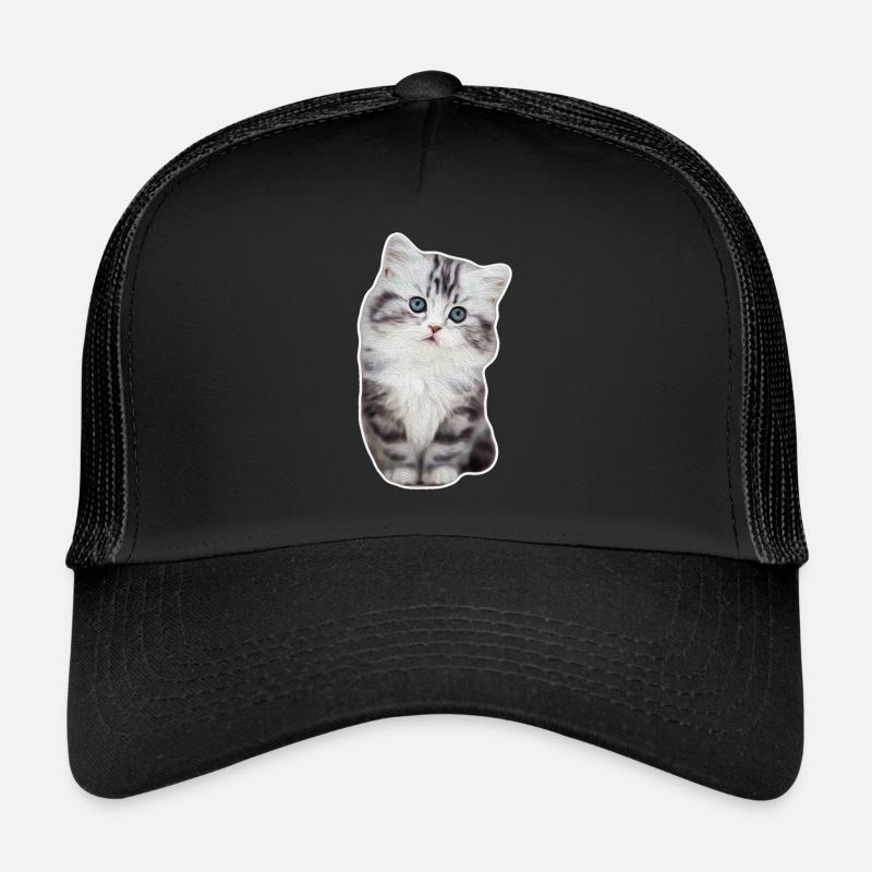 Chat de patte de velours mignon kitty kitty - Casquette trucker  - noir/noir