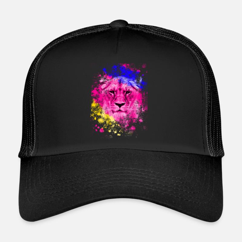 Löwe Kunst Farbenfroh Köwenkopf Geschenk Trucker Cap