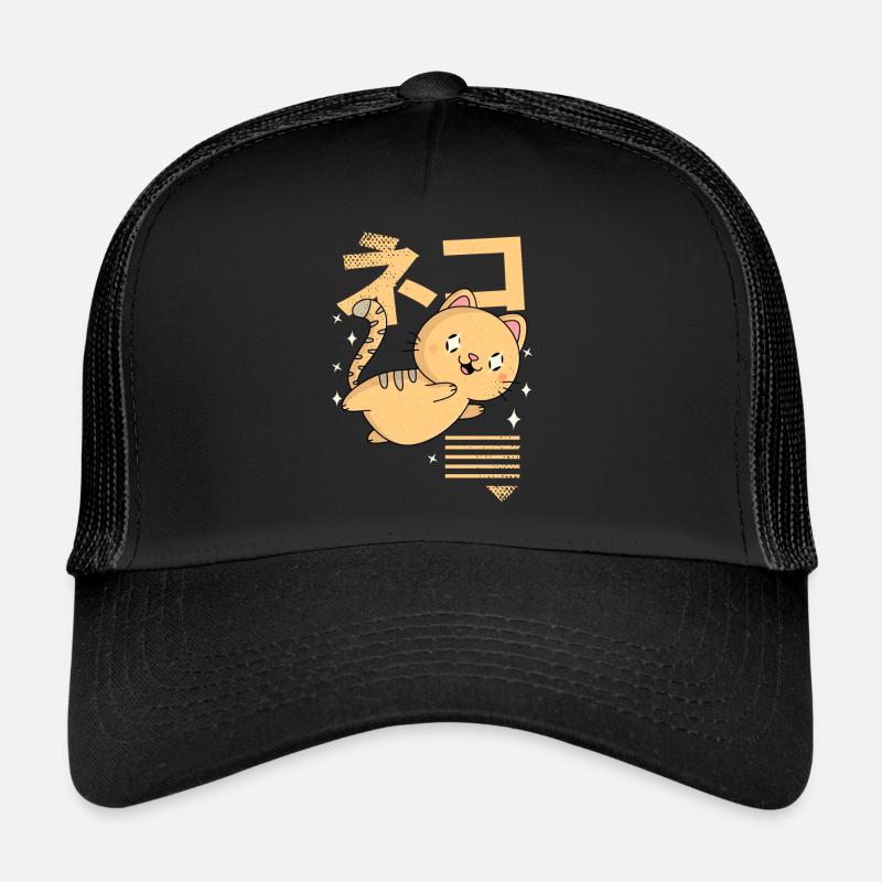 Kawaii Cat - Trucker Cap - black/black