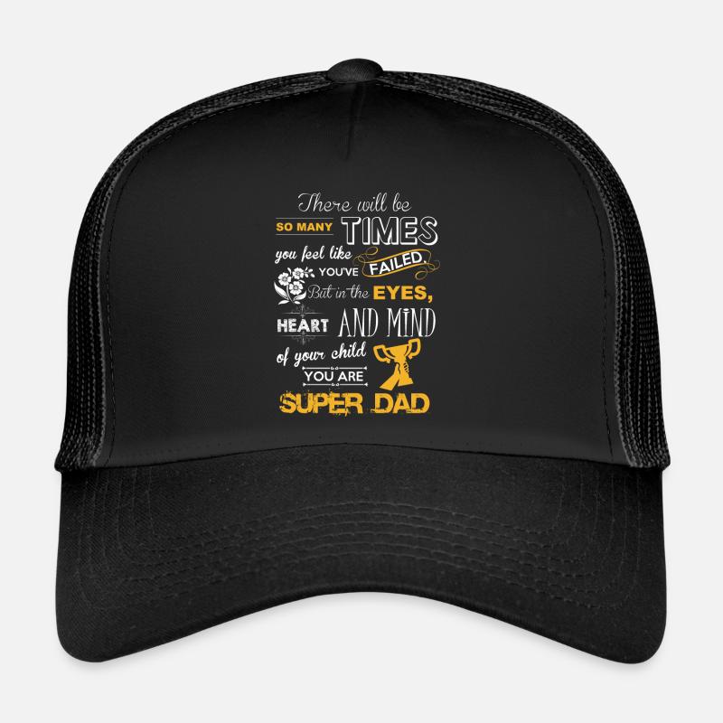 Du bist mein Super-Vater, Vatertagsgeschenk. - Trucker Cap - Schwarz/Schwarz