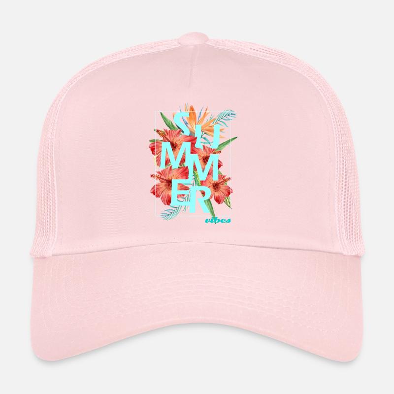 "SUMMER VIBES" design - hibiscus Trucker Cap