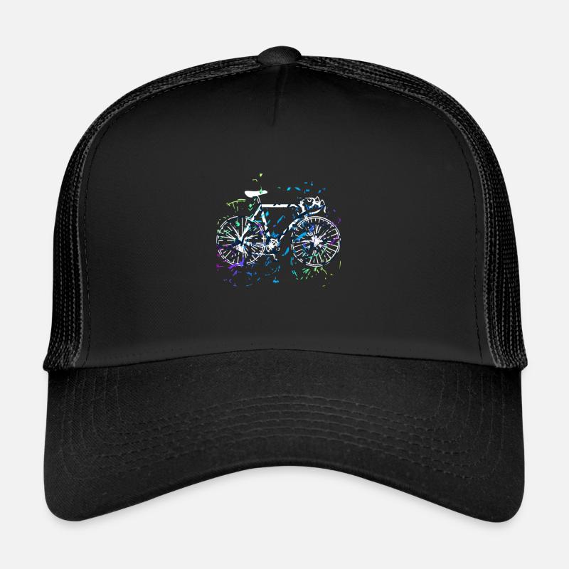 Fahrrad im kunstvollem Style - Trucker Cap - Schwarz/Schwarz