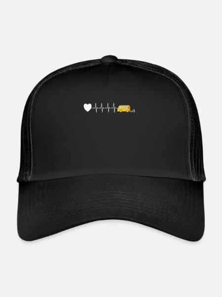 Van live camper heartbeat - Trucker Cap - black/black