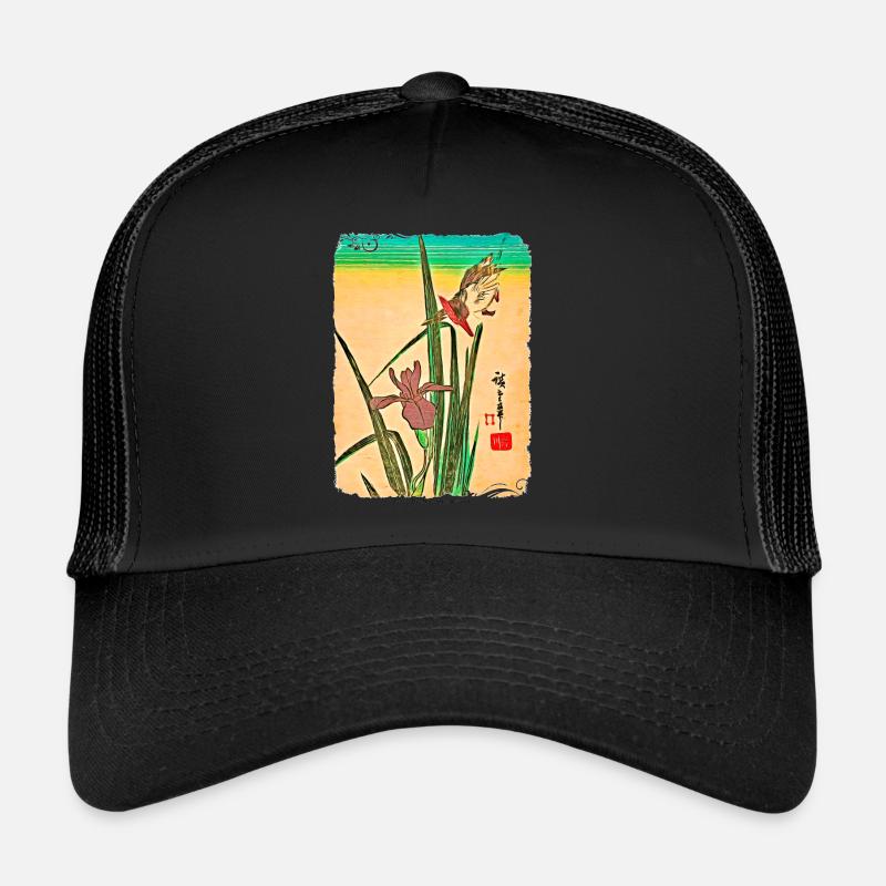 Utagawa Hiroshige Kingfisher auf Iris Trucker Cap