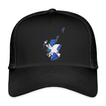 Scotland flag in Scotland map - Trucker Cap - black/black - Front