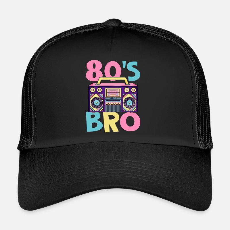 Fête 80s 80s Bro Mottoparty 80's - Casquette trucker  - noir/noir