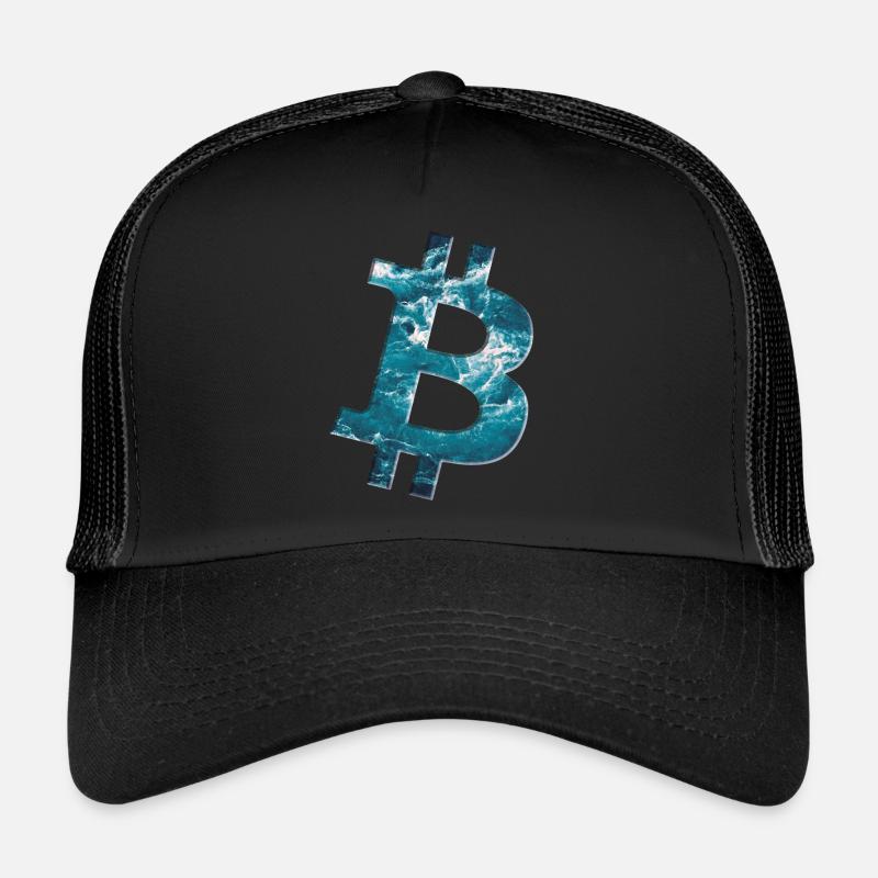 Bitcoin Logo Texture de l’eau Casquette trucker 
