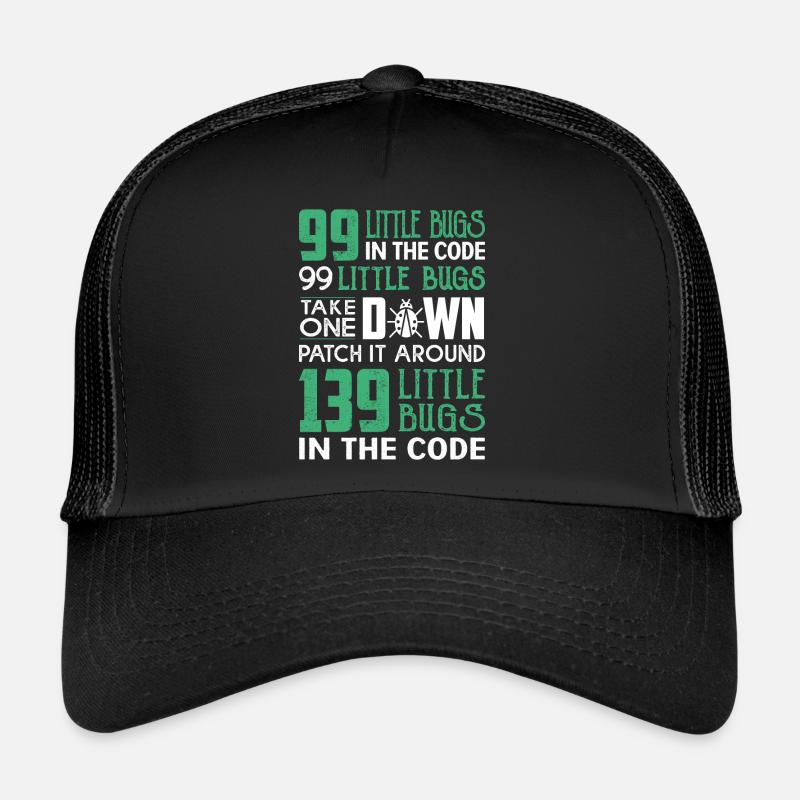 99 little bug in the code - Trucker Cap - Schwarz/Schwarz