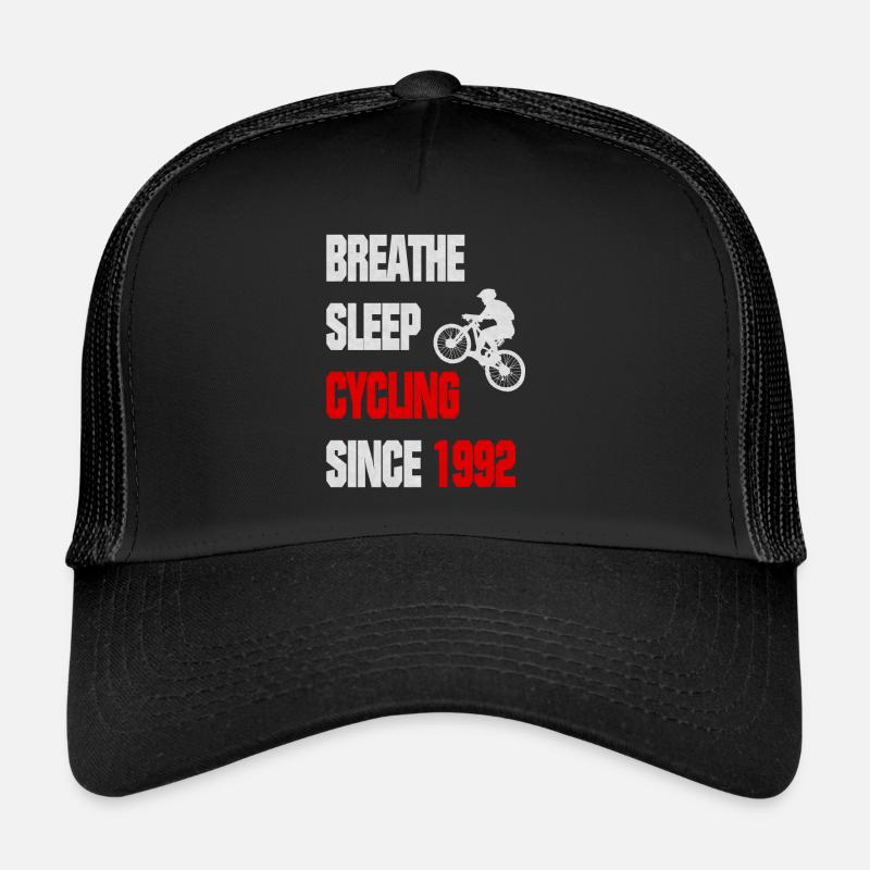 1992 Geborerner Radfahrer - Trucker Cap - Schwarz/Schwarz