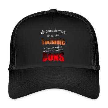Je serais sûrement plus sociable ... moins con - Casquette trucker  - noir/noir - Devant