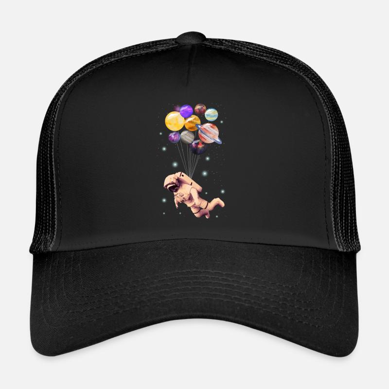 Planeten Astronauten - Trucker Cap - Schwarz/Schwarz