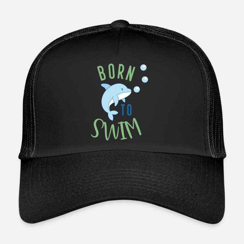 Born to swim - Trucker Cap - Schwarz/Schwarz