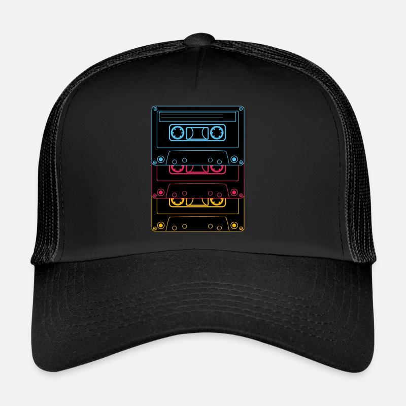 Rétro cassette de néon Old School Playlist Casquette trucker 