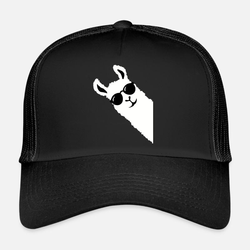 Funny llama alpaca sunglasses Trucker Cap
