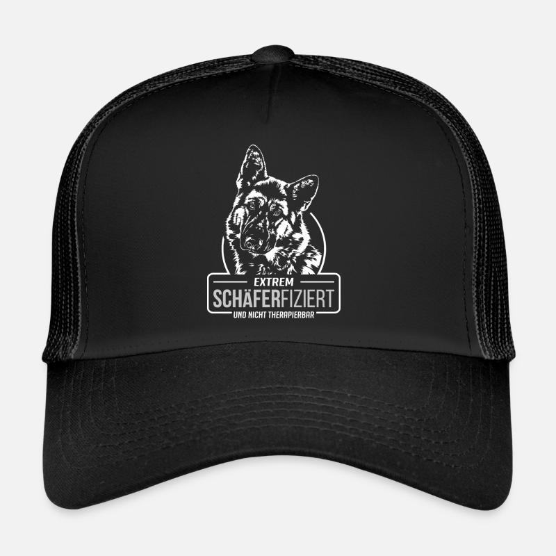 SCHÄFERFIZIERT Deutscher Schäferhund Hund Wilsigns - Trucker Cap - Schwarz/Schwarz
