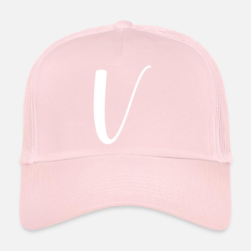 Calligraphie, initiale V Casquette trucker 