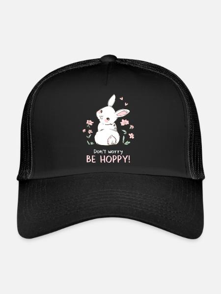 Don't Worry Be Hobby Rabbit Rabbit - Trucker Cap - black/black - Front