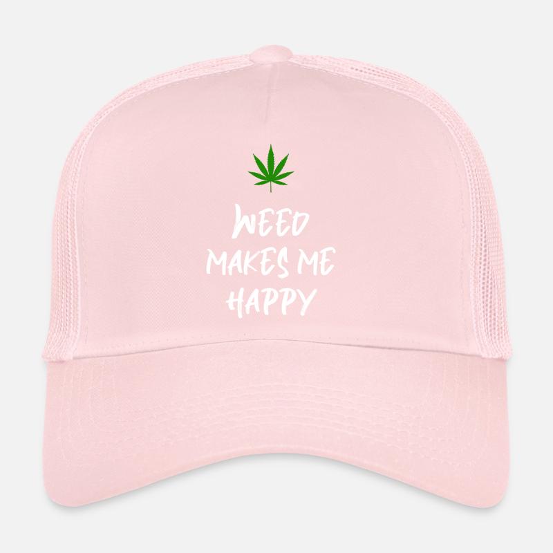 l’herbe me rend heureux cannabis marijuana Casquette trucker 