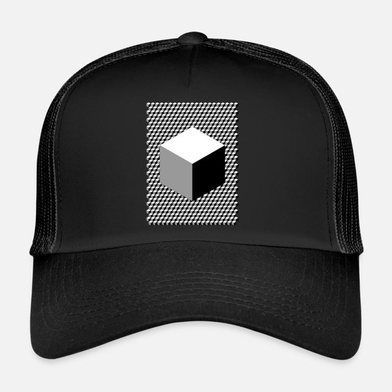 Würfel2 - Trucker Cap - Schwarz/Schwarz