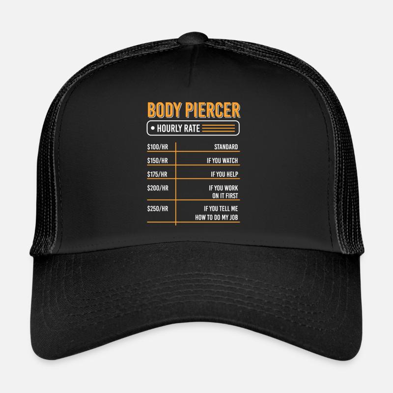 Beruf Piercen Piercingstudio - Trucker Cap - Schwarz/Schwarz