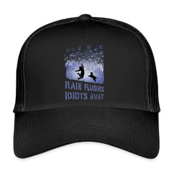La pluie chasse les idiots (Staffy Edition, lumineux) - Casquette trucker  - noir/noir - Devant