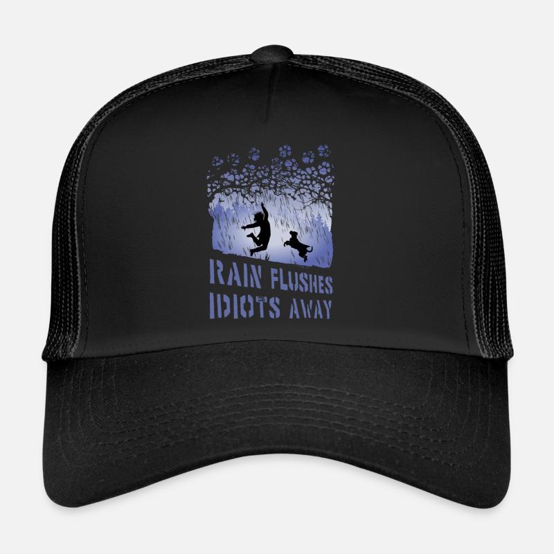 Rain flushes Idiots away (Staffy Edition, bright) Trucker Cap