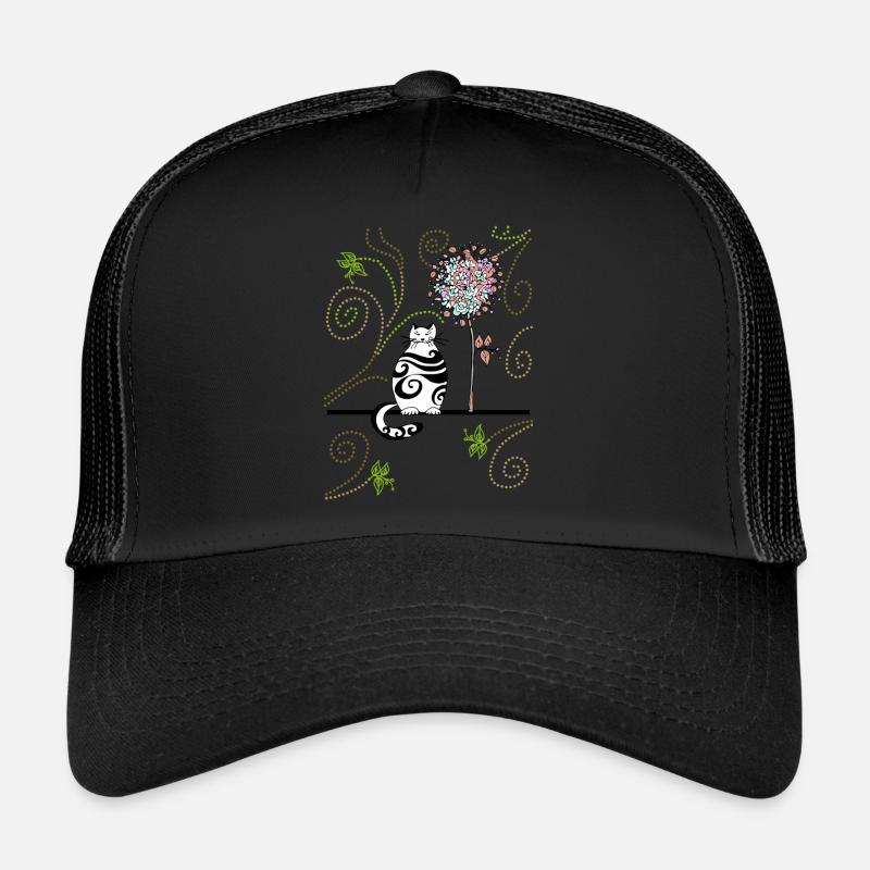 Chat - Casquette trucker  - noir/noir