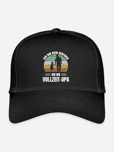 Rentner Vollzeitopa - Trucker Cap - Schwarz/Schwarz