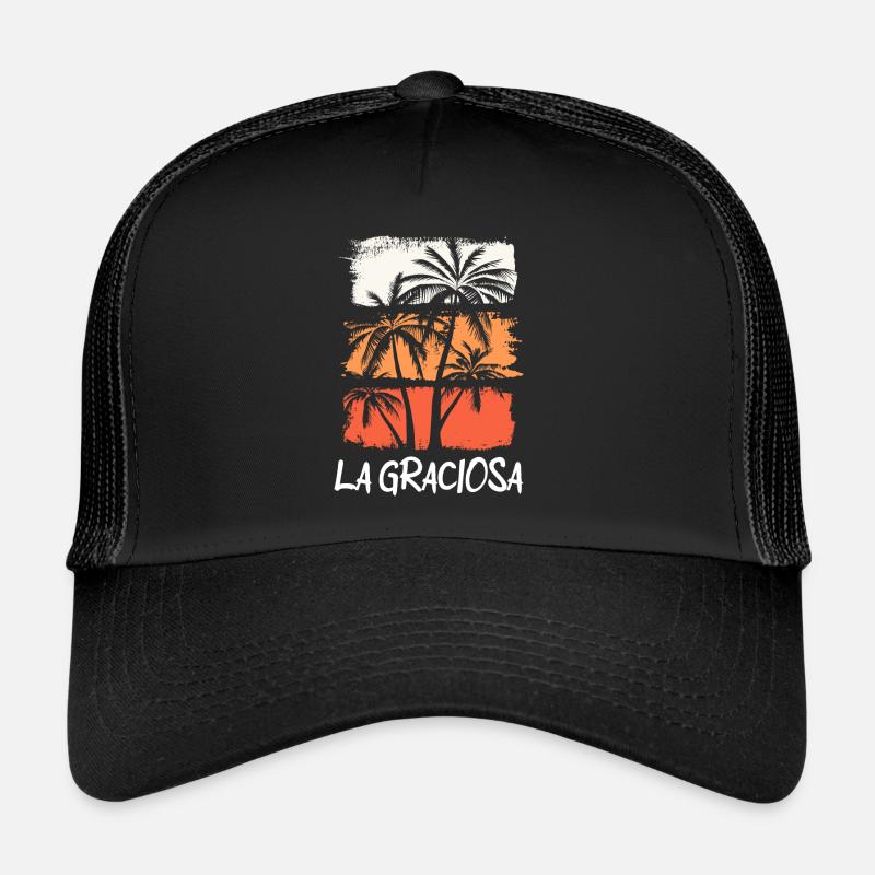 La Graciosa Été Soleil Plage Palmiers de mer Casquette trucker 
