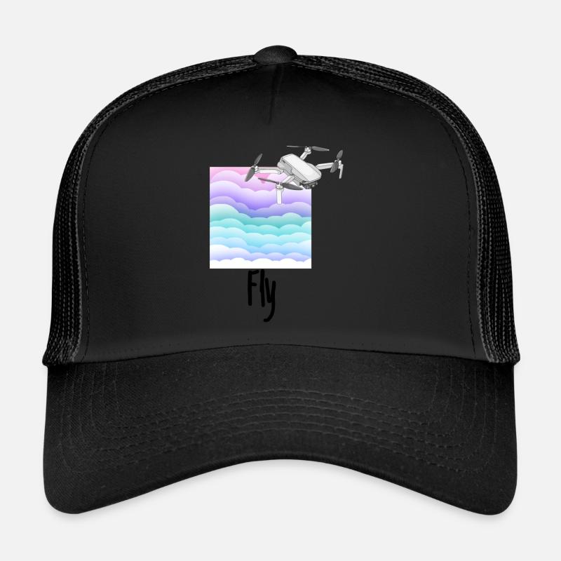 Fly Drone Drone Pilot Cloud nuages - Casquette trucker  - noir/noir