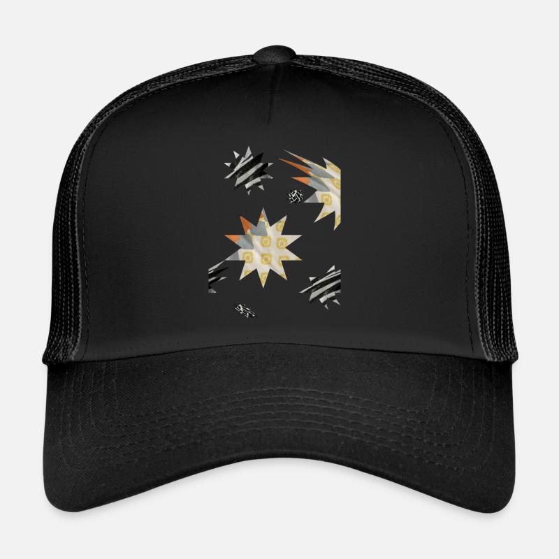 Abstrakt Stern -Star by Eve Nord - Trucker Cap - Schwarz/Schwarz