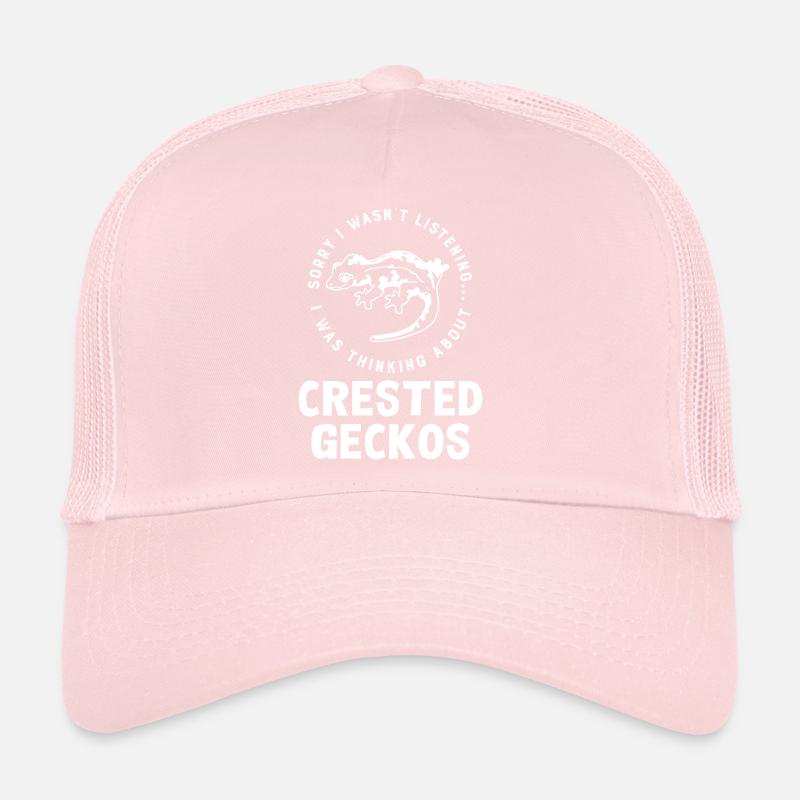 Thinking About Crested Geckos Cute Lizard Wildlife Trucker Cap