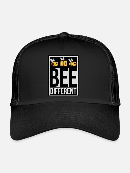 bee citation différente - Casquette trucker  - noir/noir - Devant